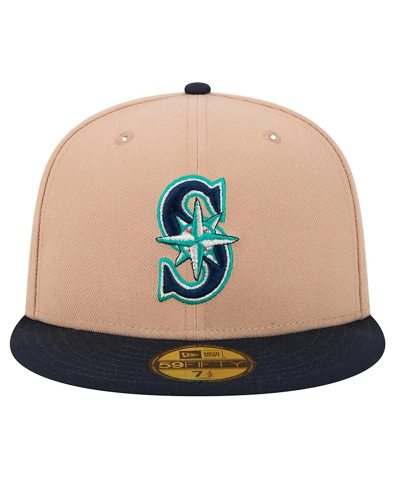 New Era Men's Khaki Seattle Mariners 59FIFTY Fitted Hat