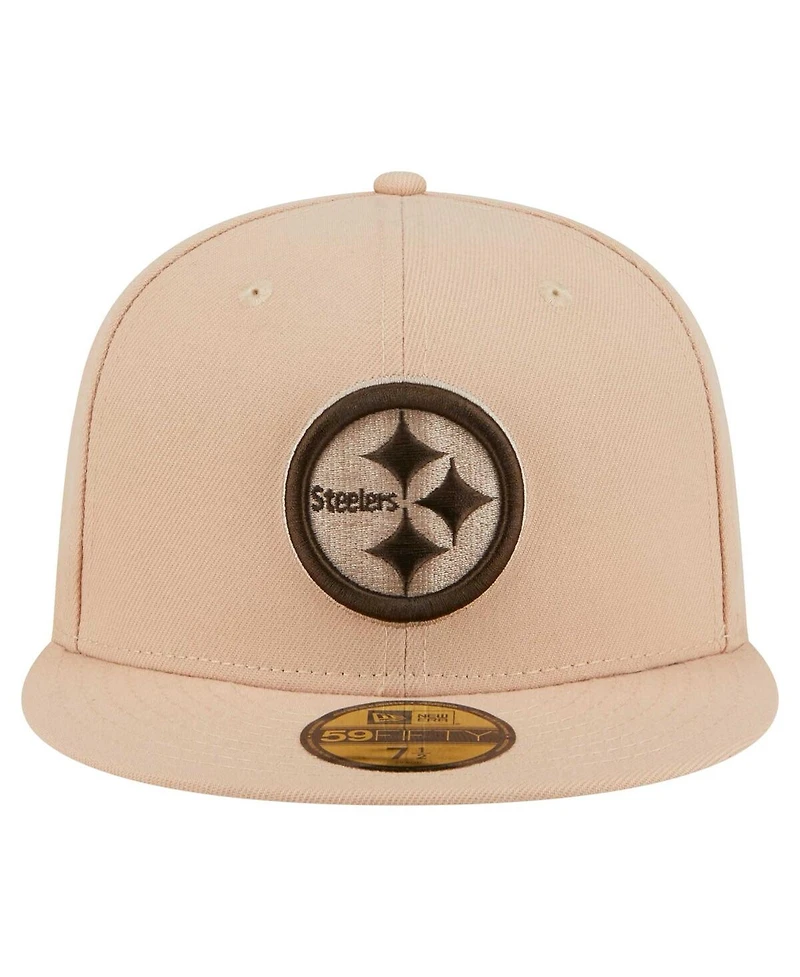 New Era Men's Tan Pittsburgh Steelers Candied Pecan 59FIFTY Fitted Hat
