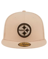 New Era Men's Tan Pittsburgh Steelers Candied Pecan 59FIFTY Fitted Hat