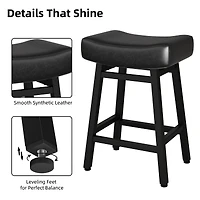 Dyhome Bar Stools Set of 2, 28 Inches Modern Counter Height with Curved Back Metal Legs, Upholstered Tall Barstools for Kitchen Island, Caf