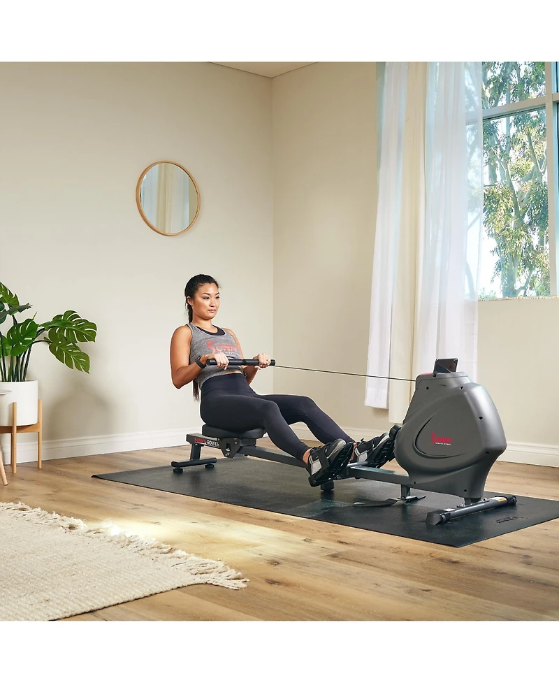 Sunny Health & Fitness Smart Multifunction Magnetic Rowing Machine, Smart Rower with SunnyFit App Enhanced Bluetooth Connectivity