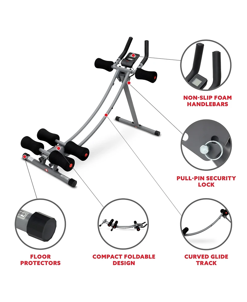 Sunny Health & Fitness Core Glider Ab Waist Trainer Machine
