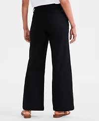 Style & Co Petite Mid-Rise Dobby Twill Wide-Leg Pants, Exclusively at Macy's