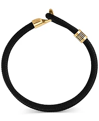 Esquire Men's Jewelry Black Cord Toggle Bracelet in Gold-Tone Ion-Plated Stainless Steel, Exclusively at Macy's