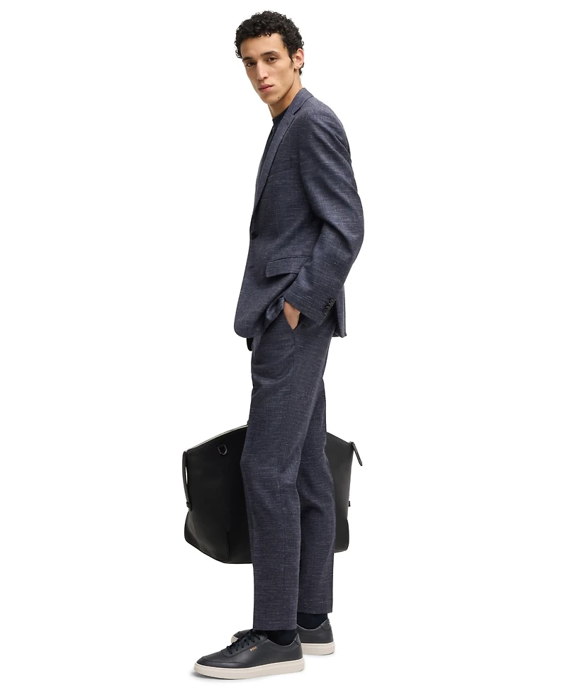 Boss by Hugo Men's Patterned Wool Blend Slim-Fit Jacket