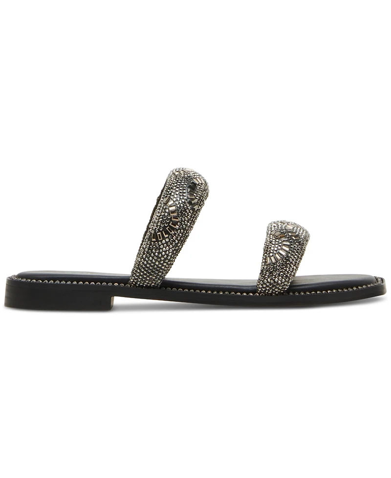 Madden Girl Partly Rhinestone Two-Band Slide Sandals