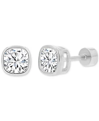 Cubic Zirconia Cushion-Cut Stud Earrings (2-1/2 ct. t.w.) in 14k Gold-Plated Sterling Silver