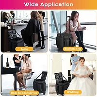 Byootique Rolling Makeup Train Case w/ Backpack Travel Barber Cosmetic Storage