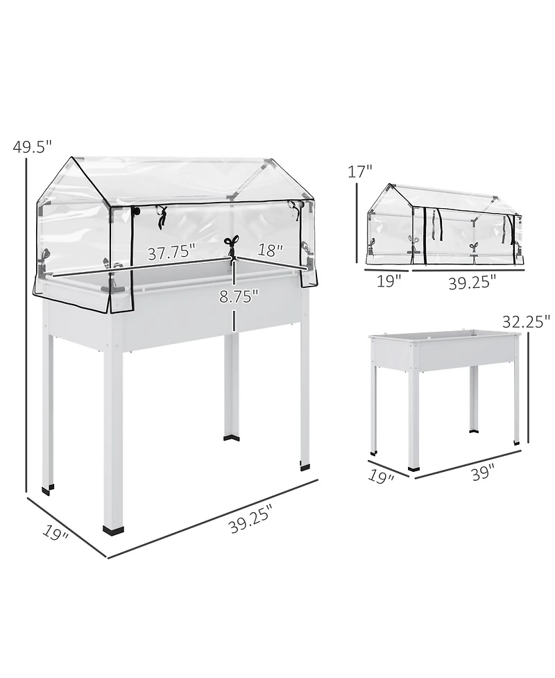 Outsunny Raised Garden Bed with house Cover,