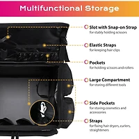 Byootique Rolling Makeup Train Case w/ Backpack Travel Barber Cosmetic Pink