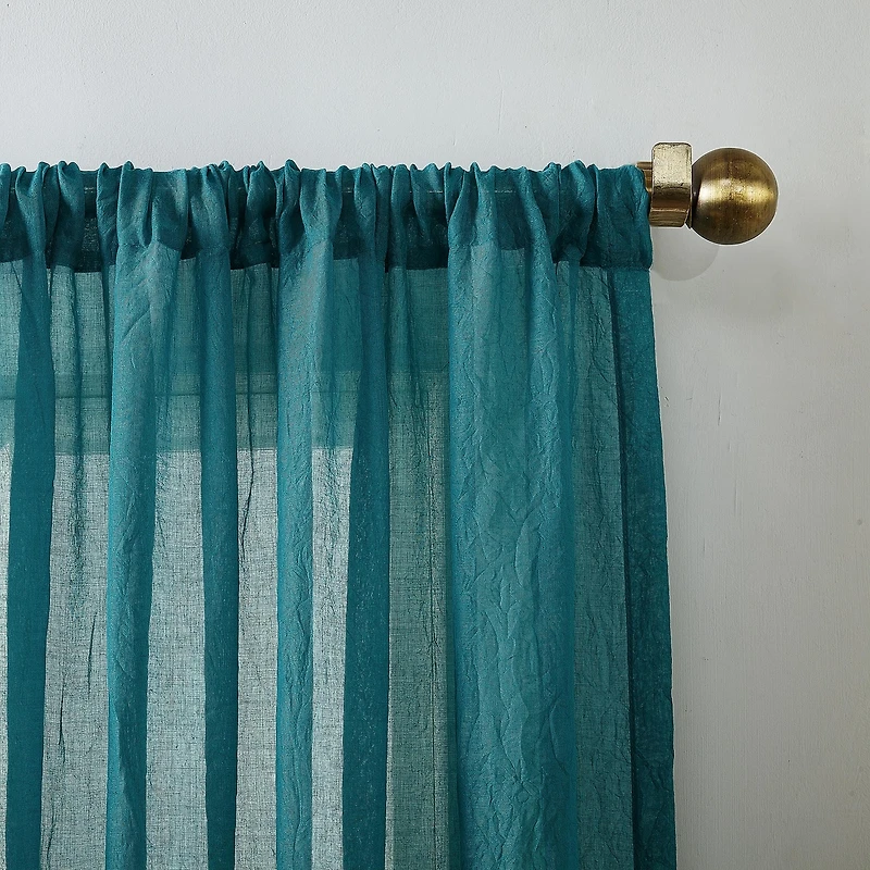 Silvia Crushed Texture Semi-Sheer Rod Pocket Curtain Panel