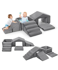 gaomon 6-Piece Kids Sofa, Foam Climbing Blocks Set for Toddlers, Indoor Soft Play Blocks with Ball Pit, for Crawling and Sliding