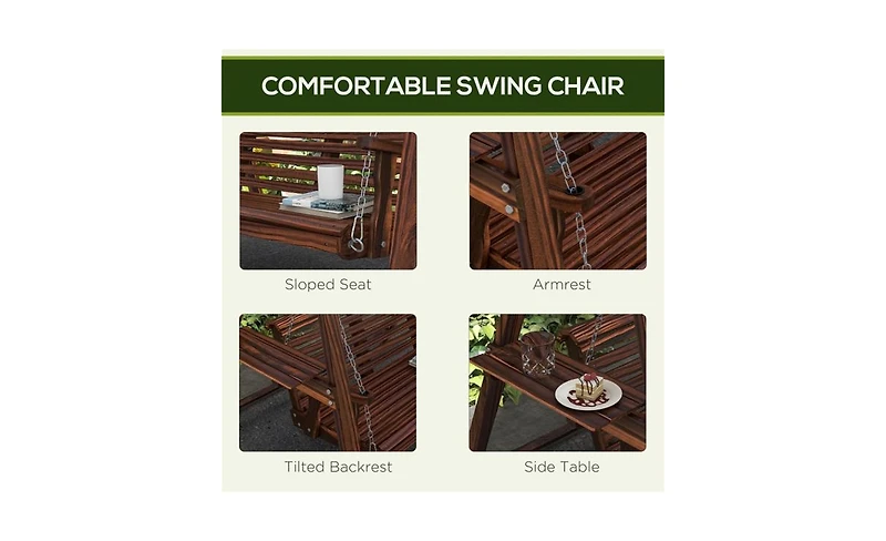Slickblue 2-Seat Outdoor Swing Chair with Cushions for Comfortable Relaxation and Garden Enjoyment