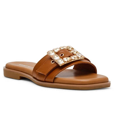 Anne Klein Women's Capara Square Toe Flat Sandals
