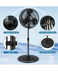 16" Oscillating Fan Misting Pedestal Fan with Hose Connector 3 Micro-Mist Levels