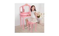Slickblue Charming Children's Dressing Table with Storage for Kids' Room