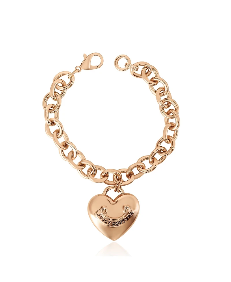 Juicy Couture Gold-Tone Chain Bracelet with Heart Charm
