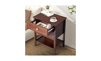 Slickblue Nightstand End Side Table with 2 Drawers for Convenient Storage and Modern Design
