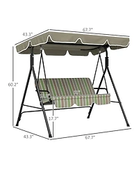 Slickblue 3-Seat Outdoor Patio Swing Chair with Cushions for Relaxation and Comfortable Seating