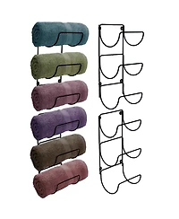 Sorbus Set of 4 Wall-Mount Towel Rack - Great for Organizing Rolled Bath Towels, Washcloths, Linens (Holds 12