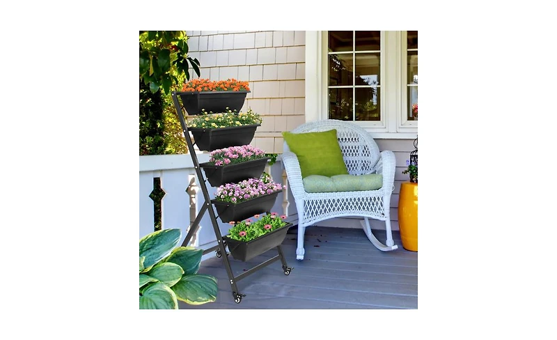 Slickblue 5-Tier Vertical Garden Bed for Space-Saving and Efficient Plant Growth