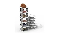 Foldable Shoe Rack with 6 Tiers – Compact Shoe Storage Shelf for Small Spaces, Closet or Dorm