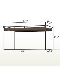 Outsunny 10' x 13' Metal Pergola with Retractable Canopy,