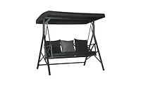 Slickblue 3-Seat Outdoor Porch Swing with Cushions for Relaxation and Comfortable Outdoor Seating