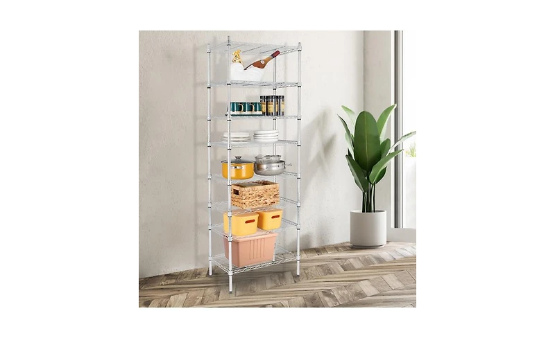 Slickblue 8-Tier Wire Shelving Unit for Versatile Storage and Organization in Home or Garage
