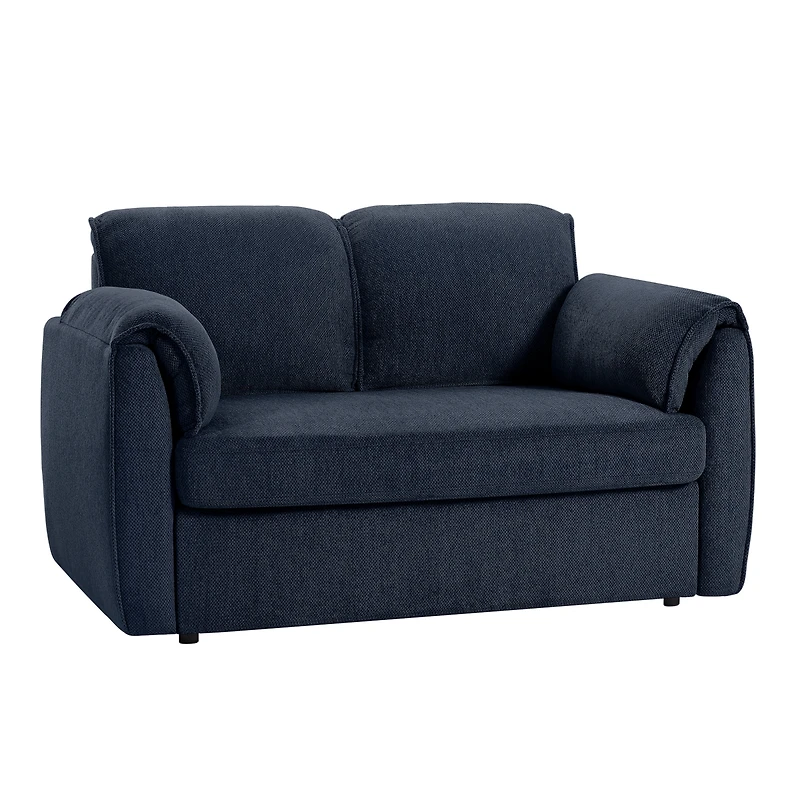 Chenille Sofa Bed - Modern Convertible Couch with Plush Comfort and Durable Design for Living Room and Bedroom, (Blue)