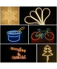 DELight 100FT Warm White Neon Rope Lights with Remote Control Ac 110V IP65 Waterproof Cuttable Dimmable Flexible Diy Del-D100W