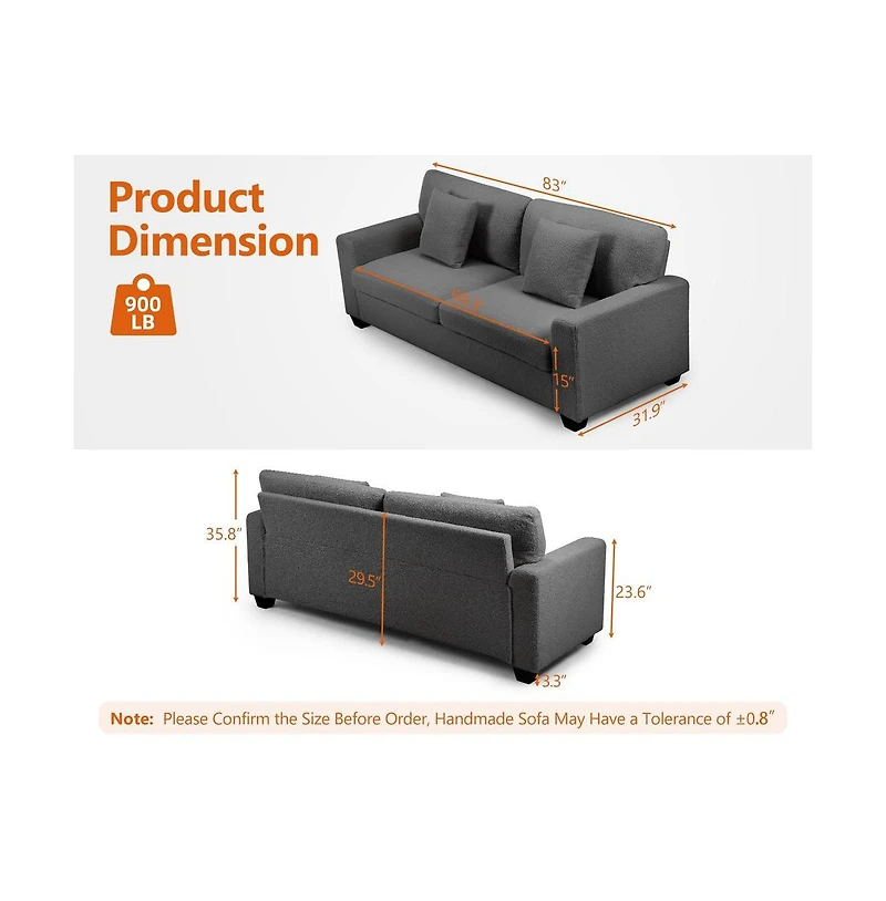 gaomon 83-inch Comfy Sofa for Home
