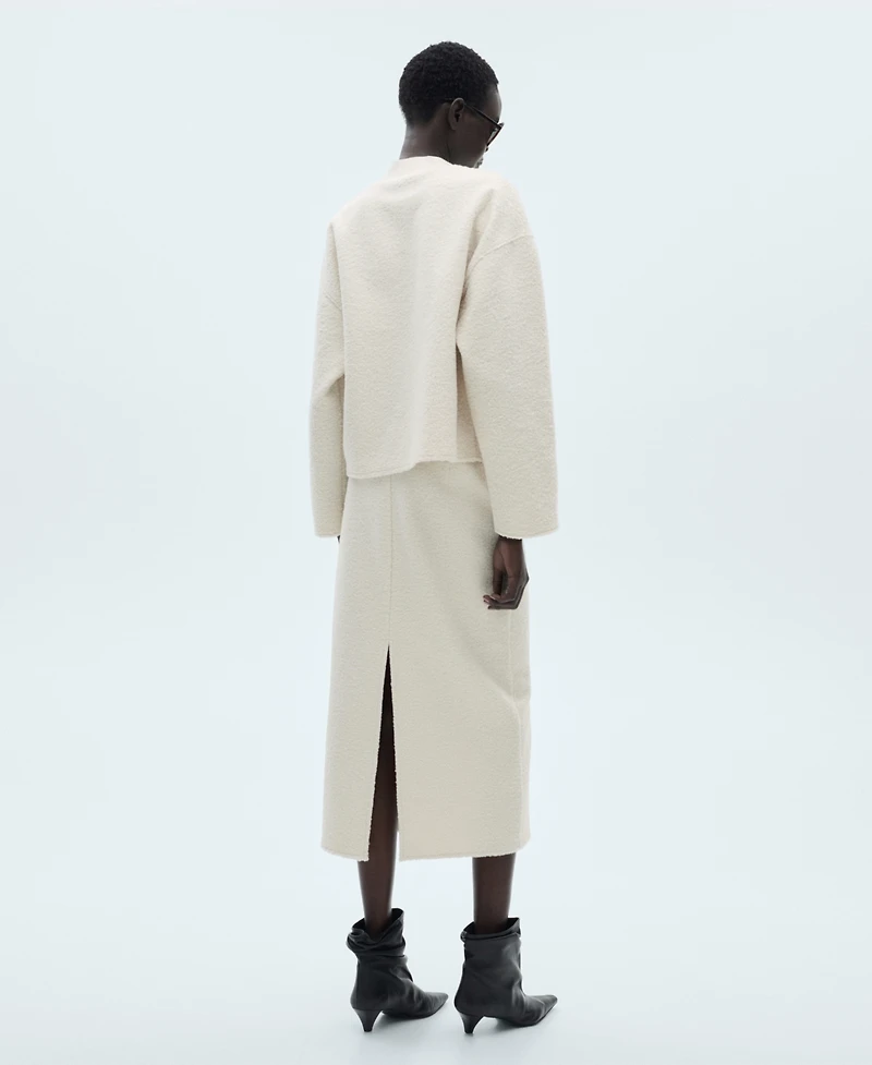 Mango Women's Shearling Effect Midi Skirt