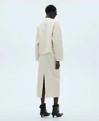 Mango Women's Shearling Effect Midi Skirt