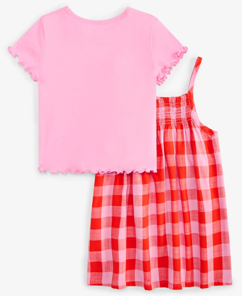 Epic Threads Toddler Girls Top & Gingham-Print Dress, 2 Piece Set, Exclusively at Macy's