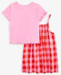 Epic Threads Toddler Girls Top & Gingham-Print Dress, 2 Piece Set, Exclusively at Macy's