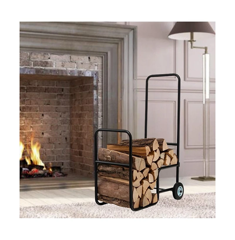 Slickblue Large Firewood Log Cart Carrier for Easy Transport and Storage
