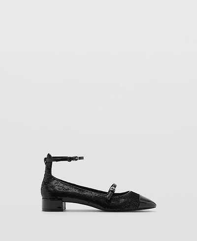 Mango Women's Tall Leg Leather Mary Janes Shoe