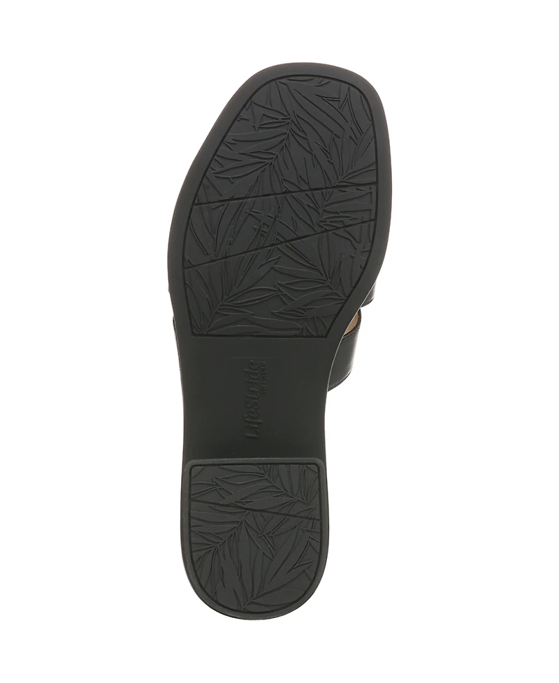 LifeStride Women's Royalty Bit Square Open Toe Slide Sandals