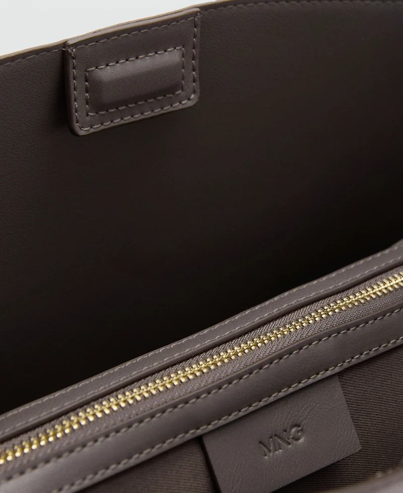 Mango Women's Metallic Detail Shopper Bag