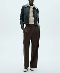 Mango Women's Openwork Knit Polo Neck Sweater