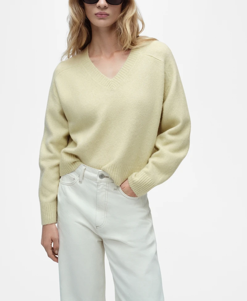 Mango Women's V-Neck Knit Sweater