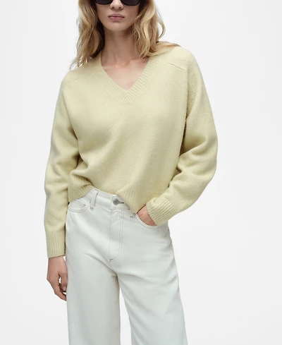 Mango Women's V-Neck Knit Sweater
