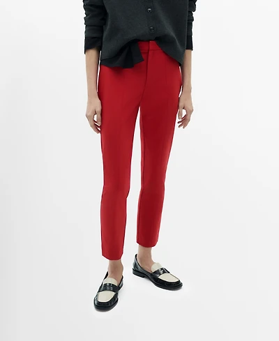 Mango Women's Straight-Fit Cotton Pants