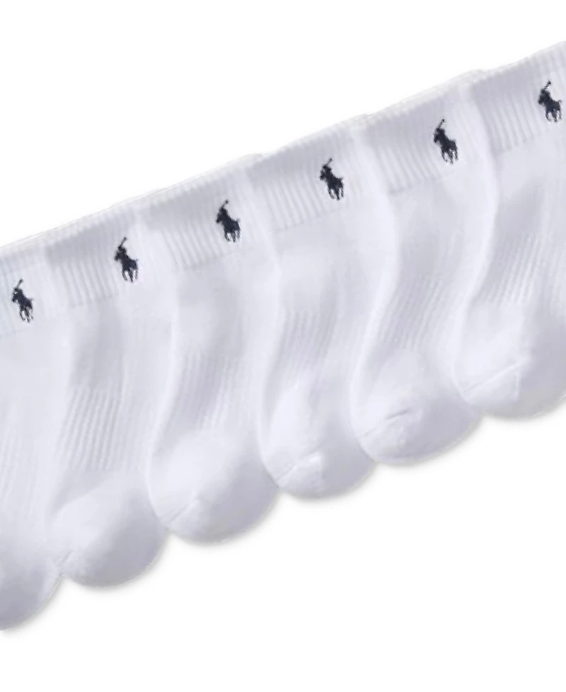 Polo Ralph Lauren Little & Big Boys Solid Quarter Crew Socks, 6-Pack