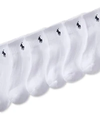Polo Ralph Lauren Little & Big Boys Solid Quarter Crew Socks, 6-Pack