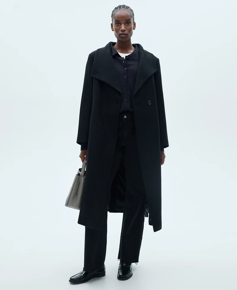 Mango Women's Belted Woolen Coat