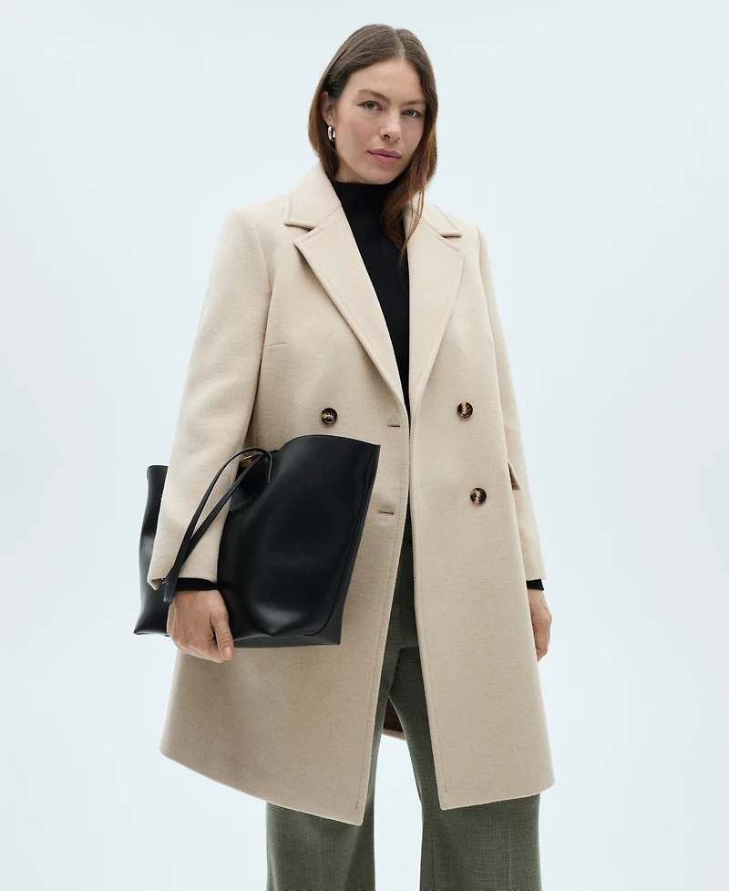 Mango Women's Double-Breasted Wool Coat