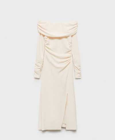 Mango Women's Off-The-Shoulder Draped Dress