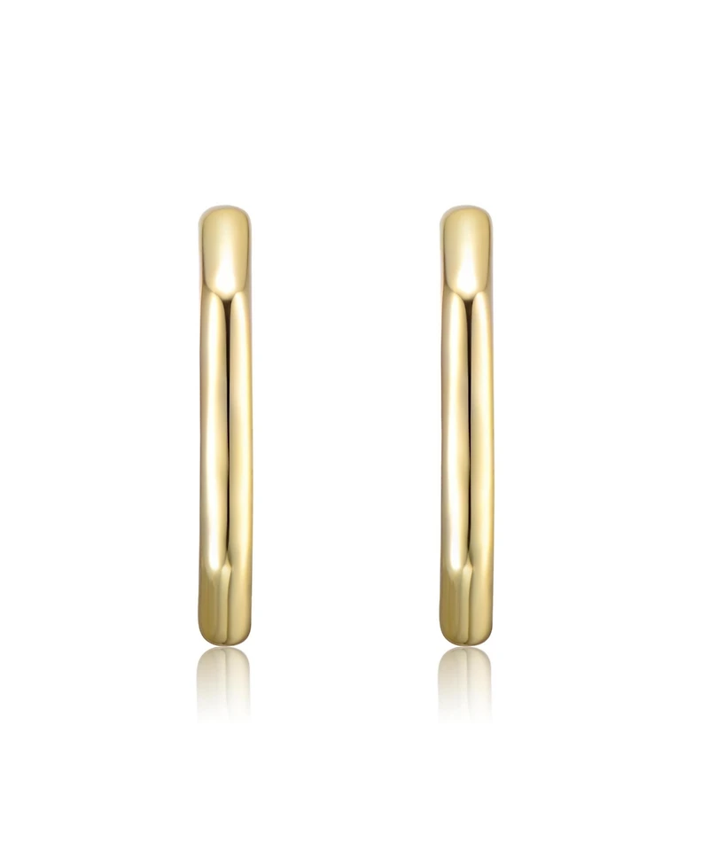 Hexagonal Hoop Earrings White Gold Plated or 14K